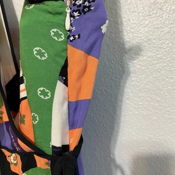 Urban Outfitters Patchwork Multimedia Jumpsuit Orange Green Black - Picture 6 of 7